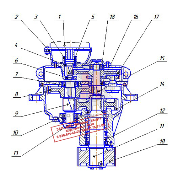 Механизм поворота крана У3515 чертеж